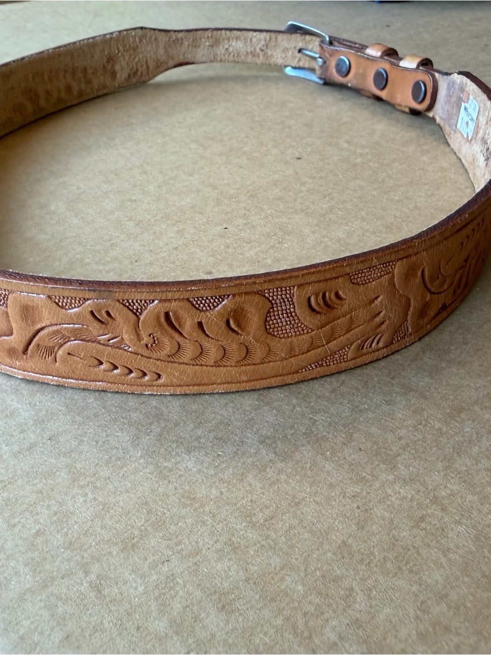Clarks Beige Suede Leather Belt